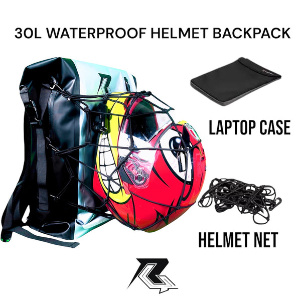 Motorcycle 30L Waterproof Helmet Backpack with Airtight Zipper